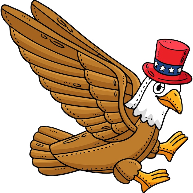 Dieser zeichentrickfilm zeigt eine illustration von american eagle stuffed toy
