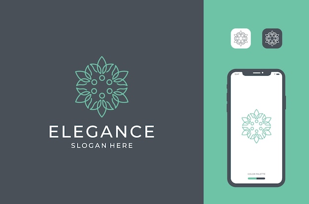 Dieses bezaubernde logo-design kombiniert die lebendige schönheit der blumenbiene mit der eleganten modernität des telefons und schafft so eine ästhetische kombination aus alt und neu