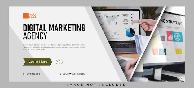Vektor digital business banner template design kreatives marketing-agentur