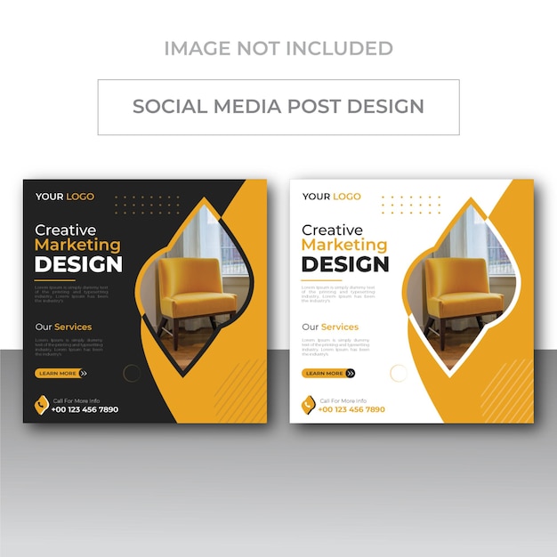 Digital Business Marketing Social Media Banner und minimalistisches quadratisches Flyer-Poster