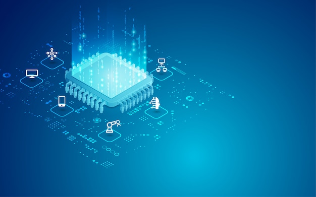 Digital cpu isometric