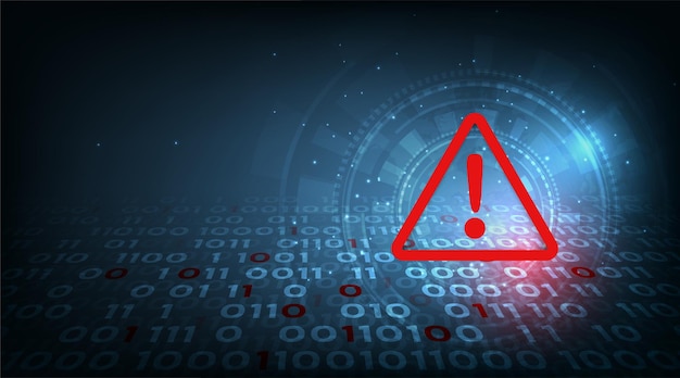 Digital Data Cyber Attack Concept Design Roter und blauer Binärcode auf dunkelblauem Hintergrund