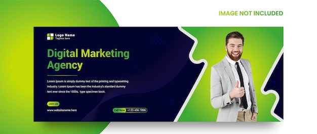 Digital marketing agency facebook-cover-design-vektor-premium-vorlage