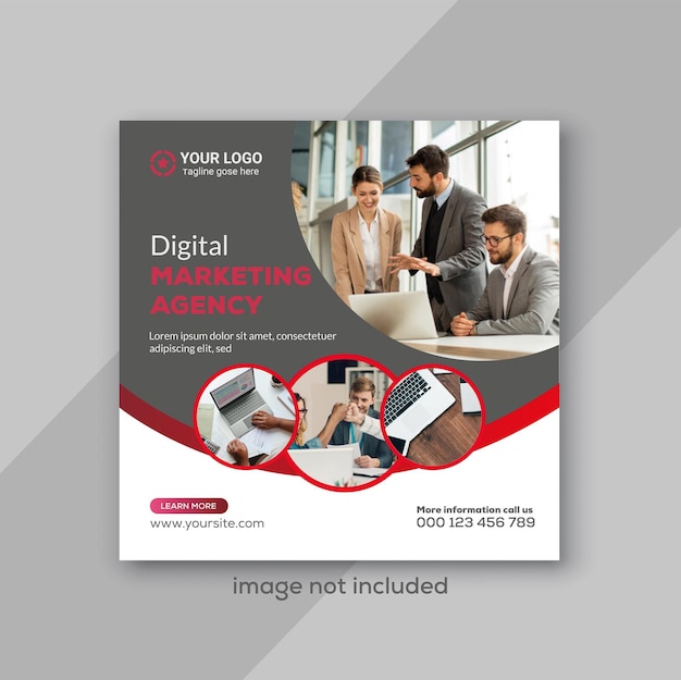 Digital Marketing Agency und Corporate Social Media Post oder Square Web Banner Vorlage