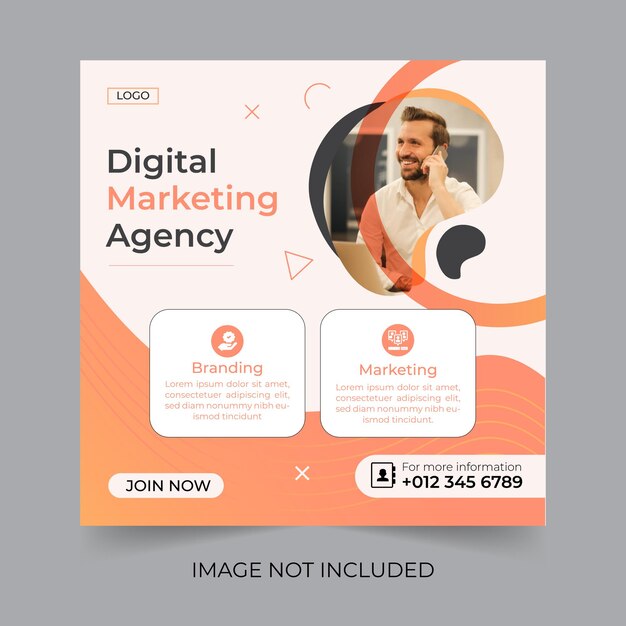 Digital Marketing Agentur Design und Business Live-Webinar für Social-Media-Posts