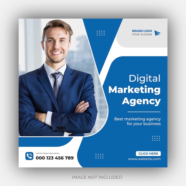 Digital Marketing Agentur und Corporate Social Media Post Vorlage