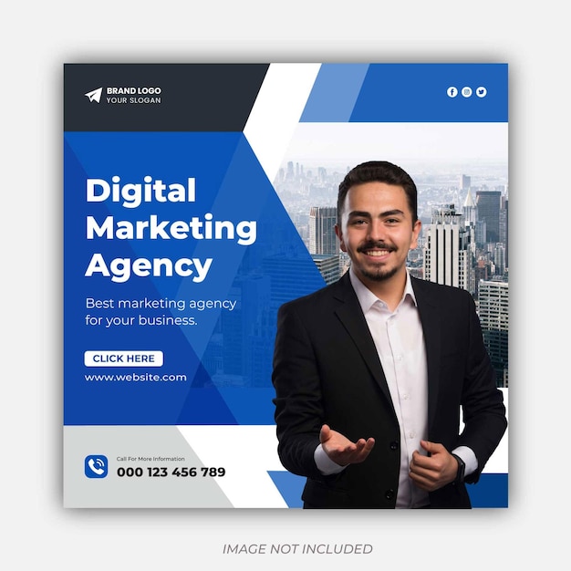 Digital Marketing Agentur und Corporate Social Media Post Vorlage