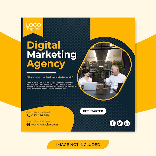 Digital Marketing Agentur und Corporate Social Media Post Vorlage
