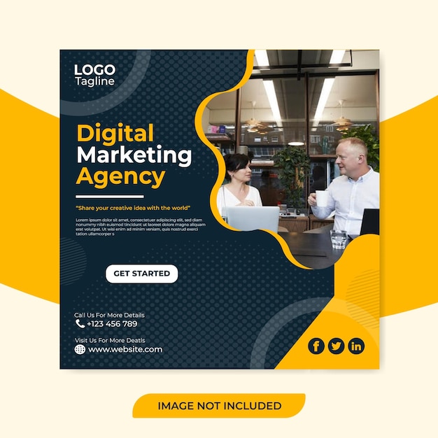 Digital Marketing Agentur und Corporate Social Media Post Vorlage
