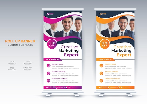 Digital marketing corporate business roll-up-banner-design-vorlage