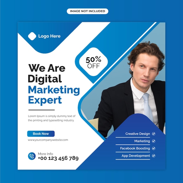 Digital marketing corporate social media und agentur banner oder instagram post vorlage