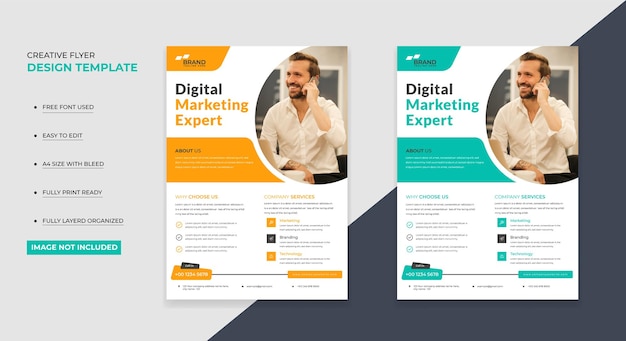 Vektor digital marketing experte kreatives flyer-design einfach zu bearbeiten