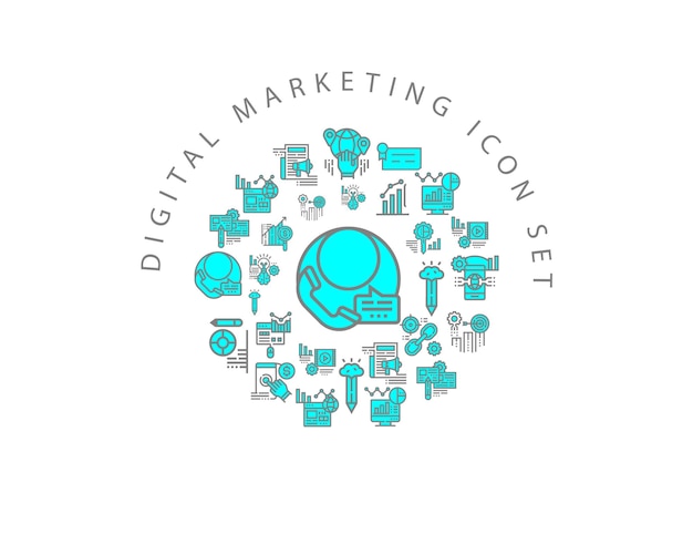 Vektor digital-marketing-icon-set-design