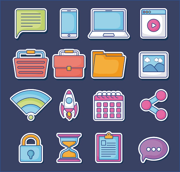 Vektor digital-marketing-icon-set