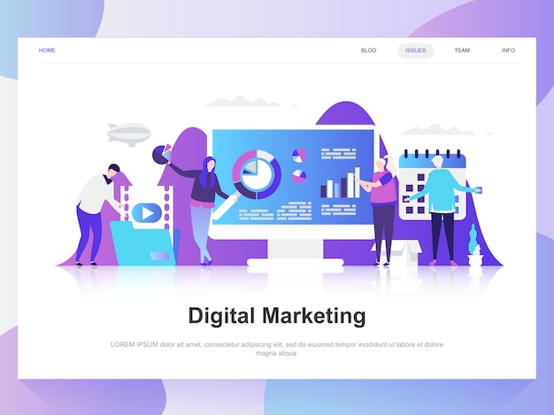 Digital-Marketing modernes flaches Design-Konzept.
