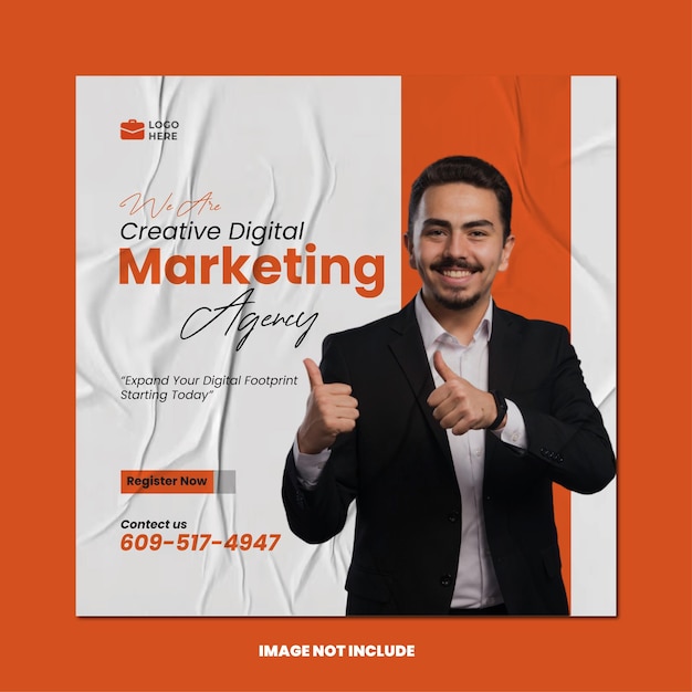 Digital Marketing Social Media Poster Vorlage einzigartiges Design