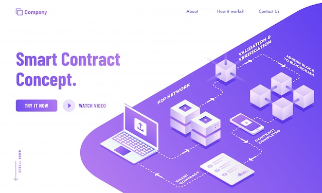 Digital smart contract landingpage design