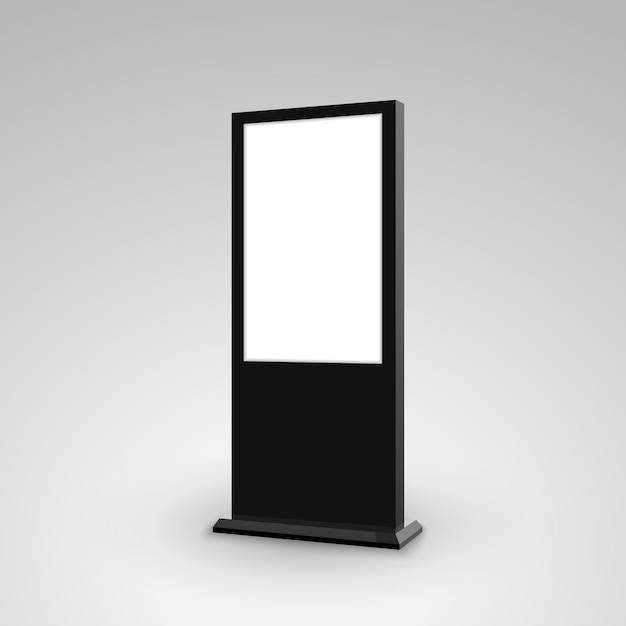 Digital stand signage werbebanner leuchtkasten. leere isolierte mockup-werbetafel-marketing