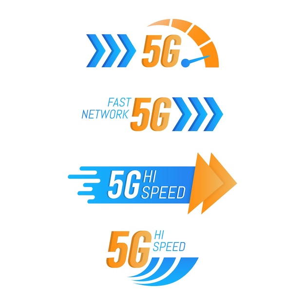 Digitale 5g-technologie-logo-sammlung der fünften generation