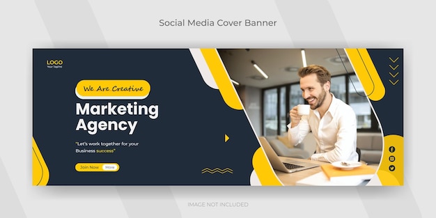 Digitale Agentur für kreatives Marketing Business-Webinar Social Media Facebook-Cover-Web-Banner-Vorlage