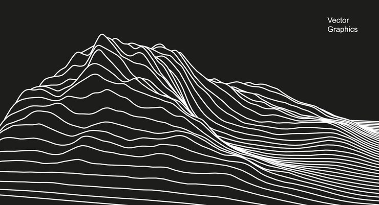Digitale Fläche aus Linien. Abstrakte Technologieabbildung. - Vektor.