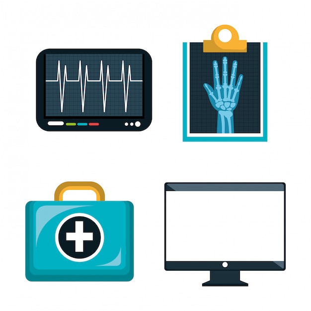 Digitale gesundheitswesenikonen stellten lokalisiertes design ein