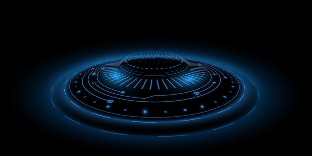 Digitale HUD-Elemente mit Lichteffekt Futuristisches Element für Design-Benutzeroberfläche Technologiehintergrund Cyberspace Dashboard-Anzeige Vektorillustration