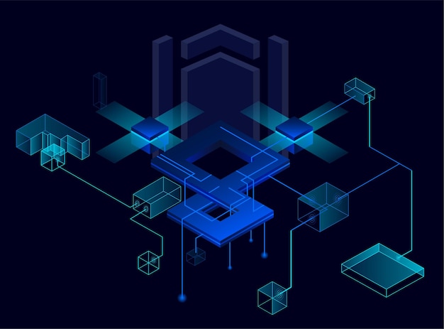 Digitale Krypto-Blockchain-Technologie DEFI DAO NFT-Datenverarbeitungs-Smart-Vertrag