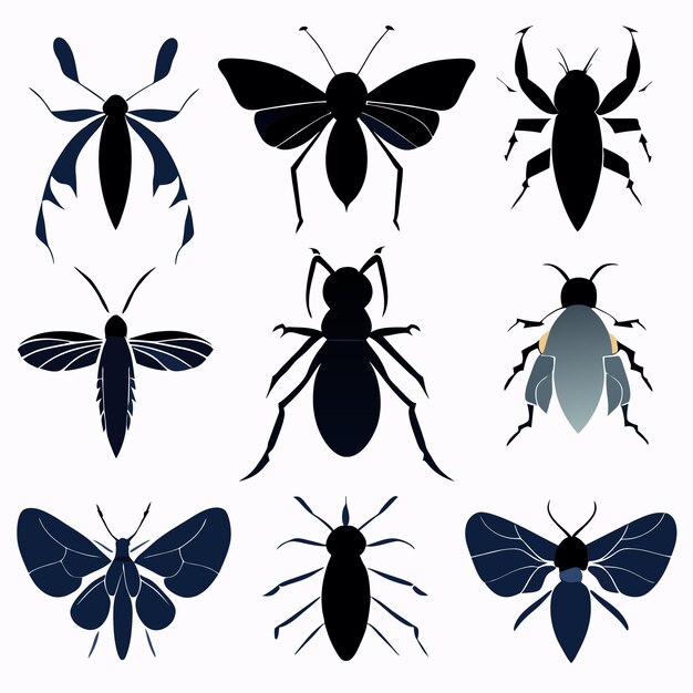 Vektor digitale kunst mit faszinierenden insektendesigns