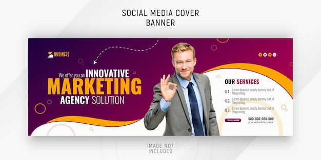 Digitale Marketing-Agentur und innovative Lösungen für Unternehmen Facebook Cover-Design-Vorlage
