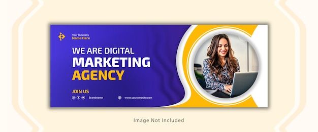 Digitale Marketingagentur Facebook-Cover-Design Premium-Vektor-Banner-Vorlage