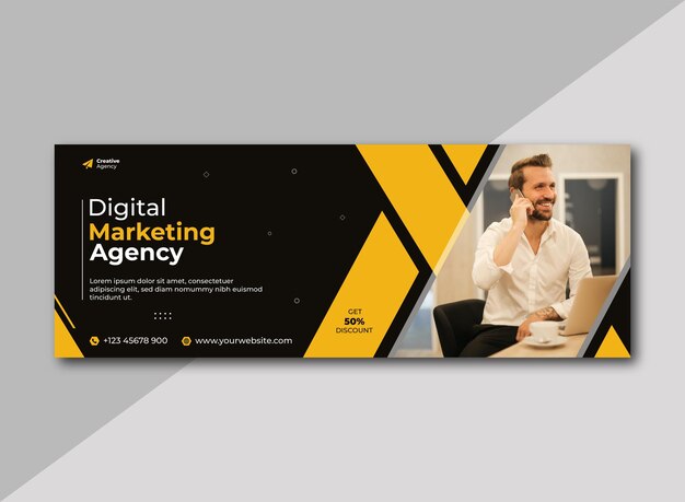 Digitale Marketingagentur Facebook oder Social Media Cover Vorlage Design
