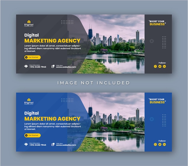 Digitale marketingagentur und corporate business flyer facebook cover social media post banner