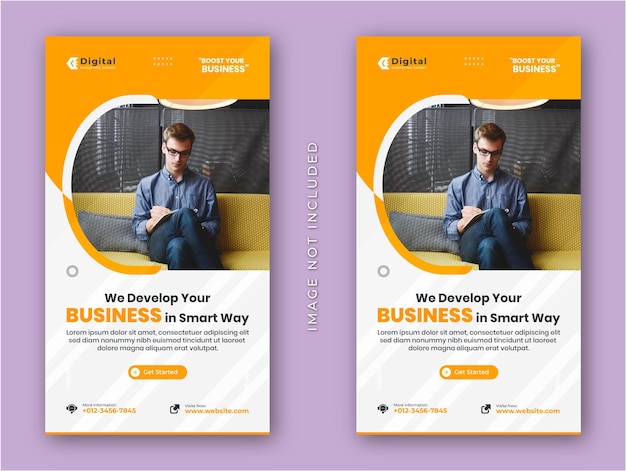 Digitale Marketingagentur und Corporate Business Flyer moderne Instagram Stories Social Media Post Banner Vorlage