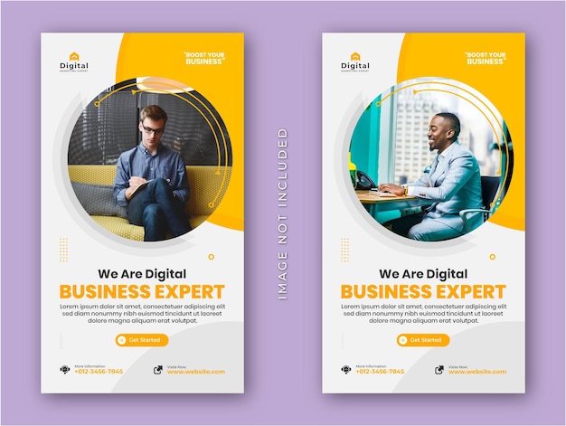 Digitale Marketingagentur und Corporate Business Flyer moderne Instagram Stories Social Media Post Banner Vorlage