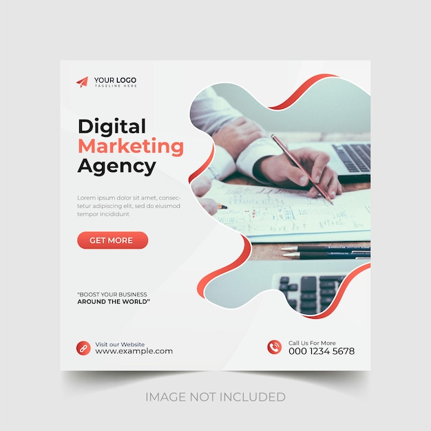 Digitale Marketingagentur und Corporate Business Flyer Quadrat Instagram Social Media Post Banner