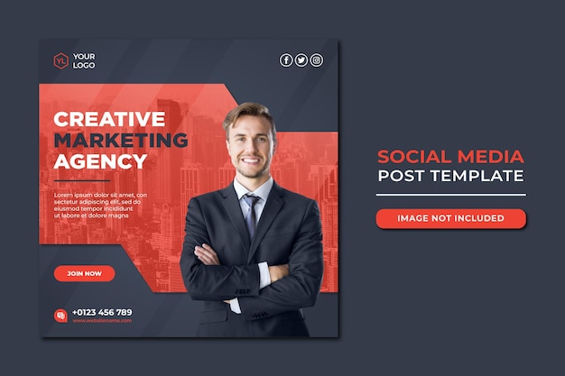 Vektor digitale marketingagentur und corporate social media post template banner