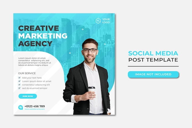 Digitale Marketingagentur und Corporate Social Media Post Template Banner