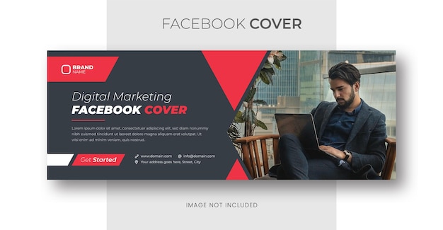 Digitale marketingagentur und facebook-covervorlage für unternehmen