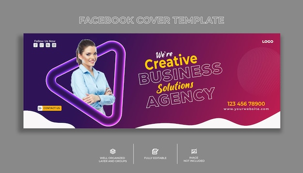 Digitale Marketingagentur und Facebook-Covervorlage für Unternehmen
