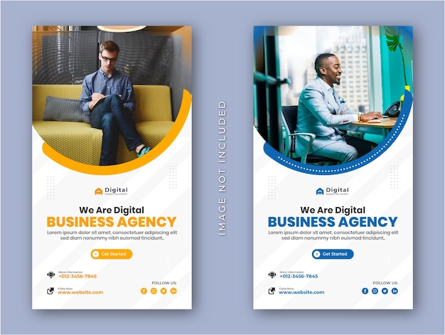 Digitale Marketingagentur und Unternehmensflyer moderne Instagram-Geschichten Social-Media-Postverbot