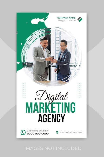 Vektor digitale marketingagentur und unternehmensgeschäft facebook und instagram story banner vorlage