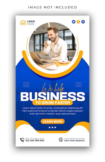 Digitale Marketingagentur und Unternehmensvermarktung Facebook und Instagram Story-Vorlage