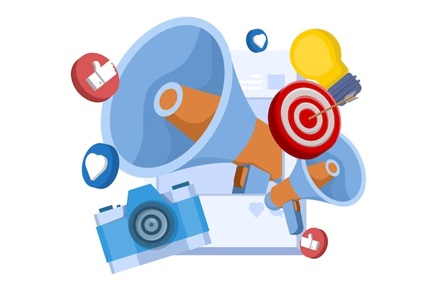 Digitale Marketingkonzepte oder Werbung mit Video-Marketing oder Social-Media-Marketing