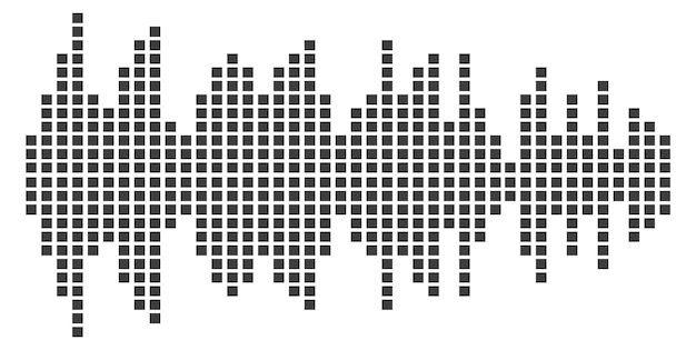 Vektor digitaler equalizer schwarzer quadratischer punkt-sound-beat