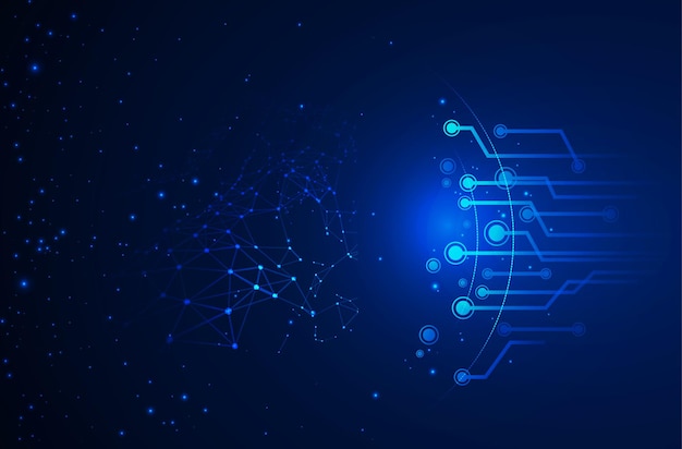 Digitaler Leiterplattenentwurf in blauer Farbe