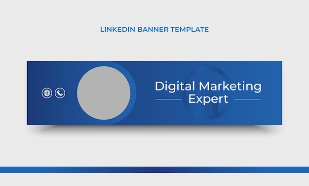 Vektor digitaler marketing-experte in der linkedin-banner-vorlage