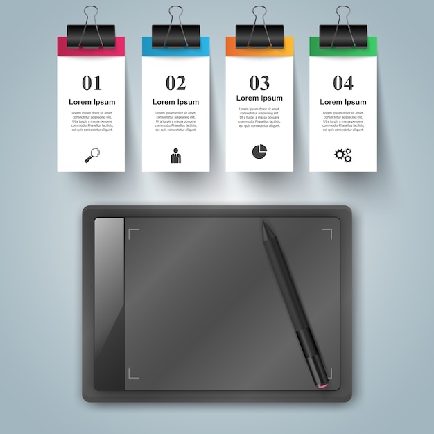 Vektor digitales gerät, grafik tablet-symbol. geschäft infographic.