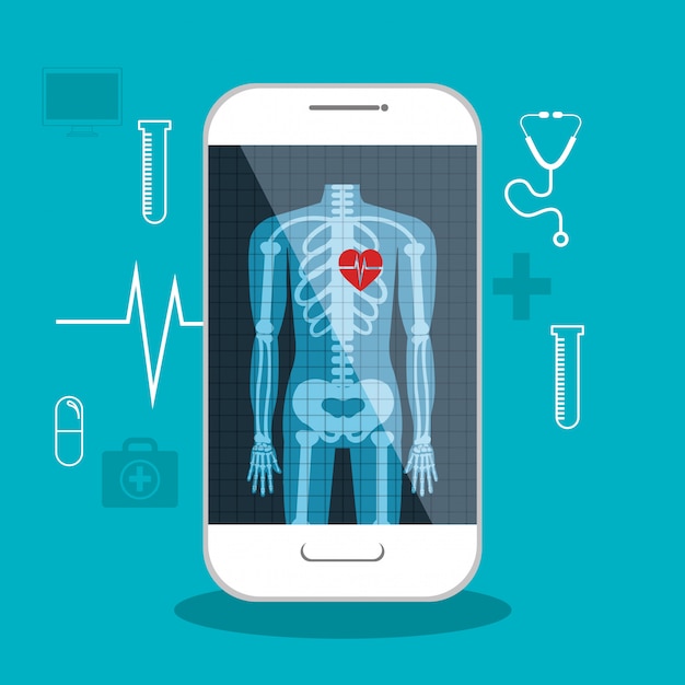 Digitales Gesundheitswesen lokalisiertes Ikonendesign