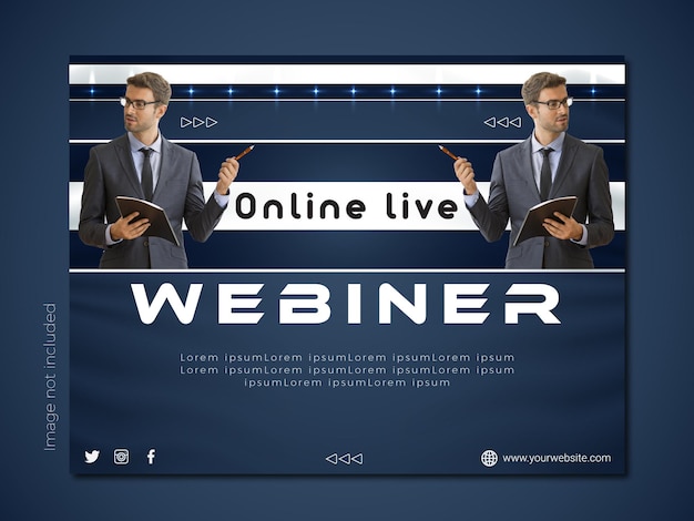 Vektor digitales luxusmarketing live-webinar und vorlage für posts in sozialen medien für unternehmen